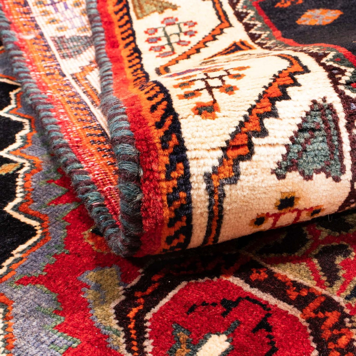 Persisk tæppe - Nomadisk - 166 x 114 cm - mørkerød