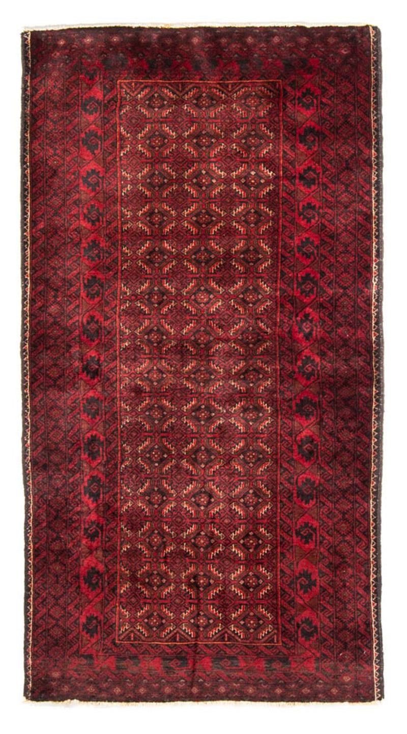 Løber Baluch-tæppe - 216 x 107 cm - mørkerød
