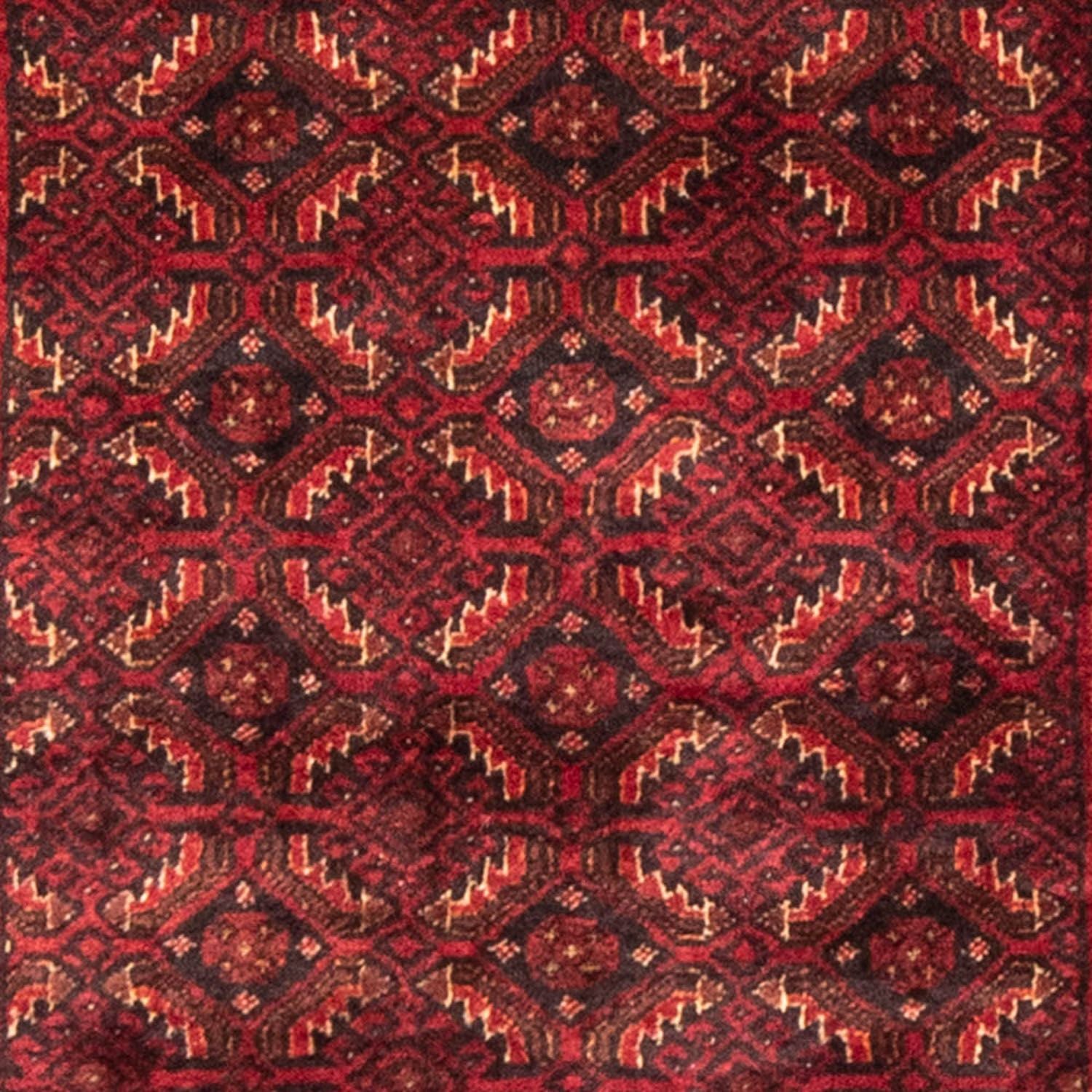 Løber Baluch-tæppe - 216 x 107 cm - mørkerød