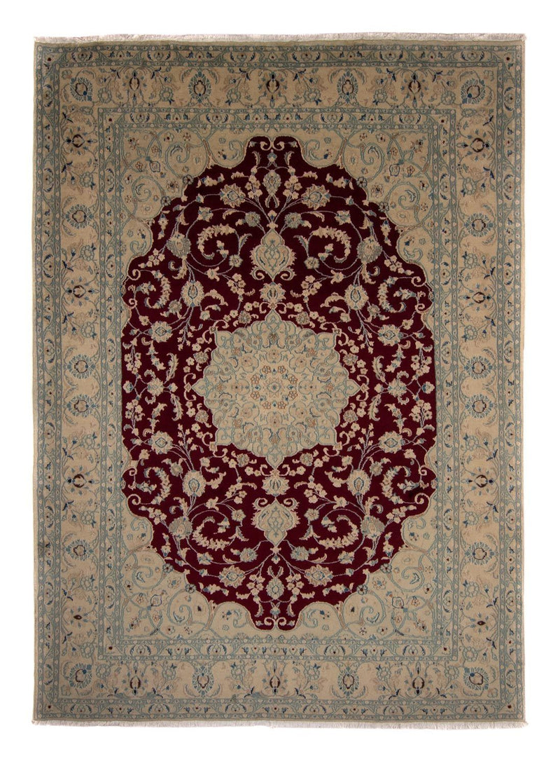 Persisk tæppe - Nain - 338 x 244 cm - mørkerød
