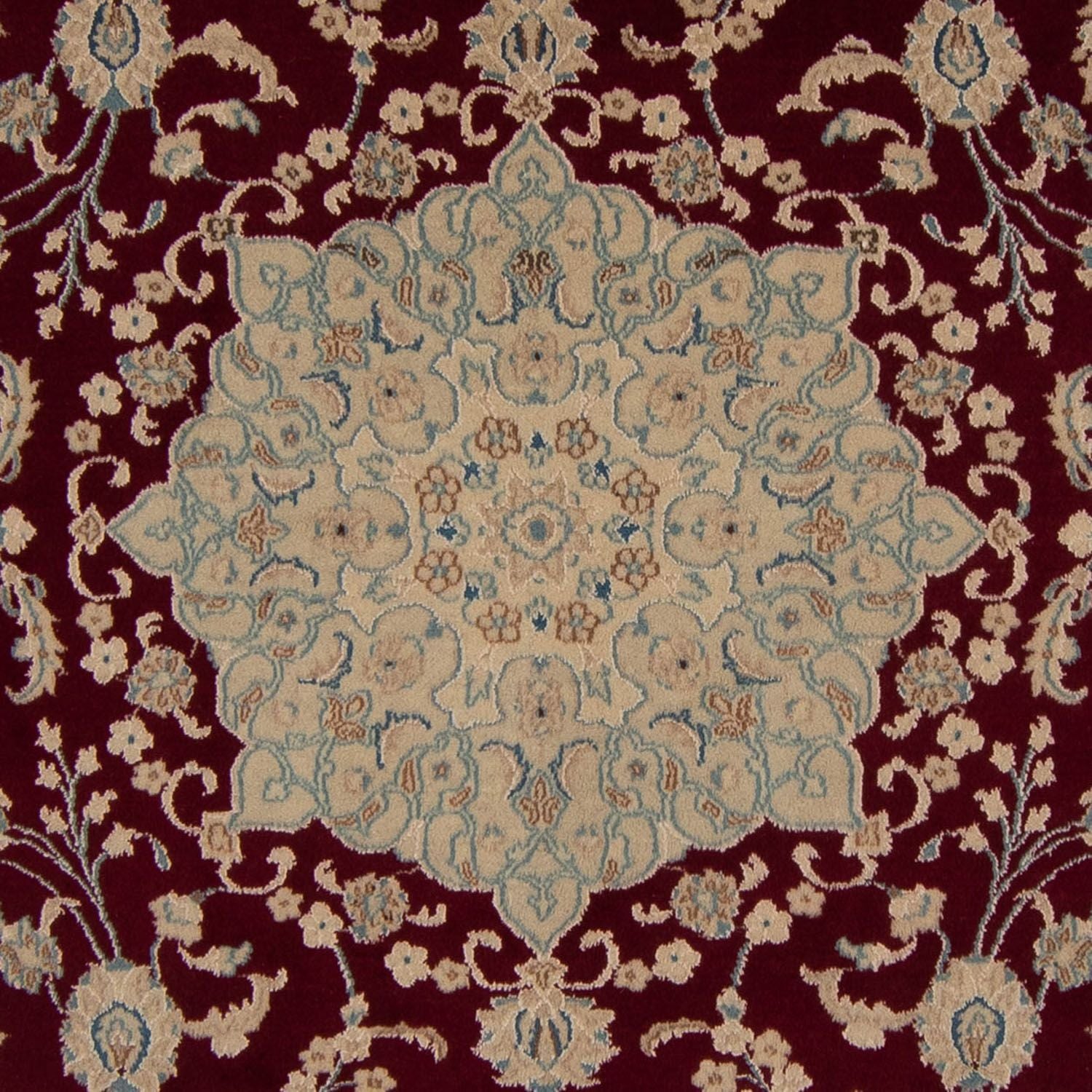 Persisk tæppe - Nain - 338 x 244 cm - mørkerød
