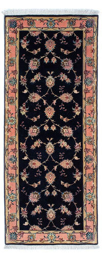Løber Persisk tæppe - Tabriz - Royal - 200 x 74 cm - mørkeblå