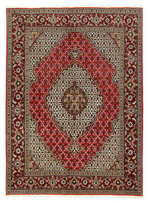 Persisk tæppe - Tabriz - 198 x 148 cm - mørkerød
