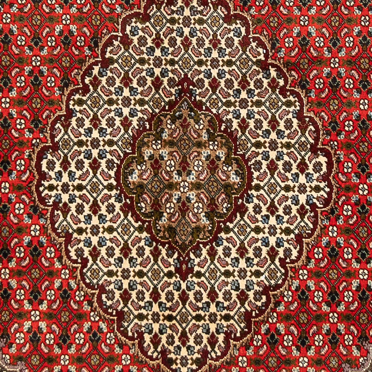Persisk tæppe - Tabriz - 198 x 148 cm - mørkerød