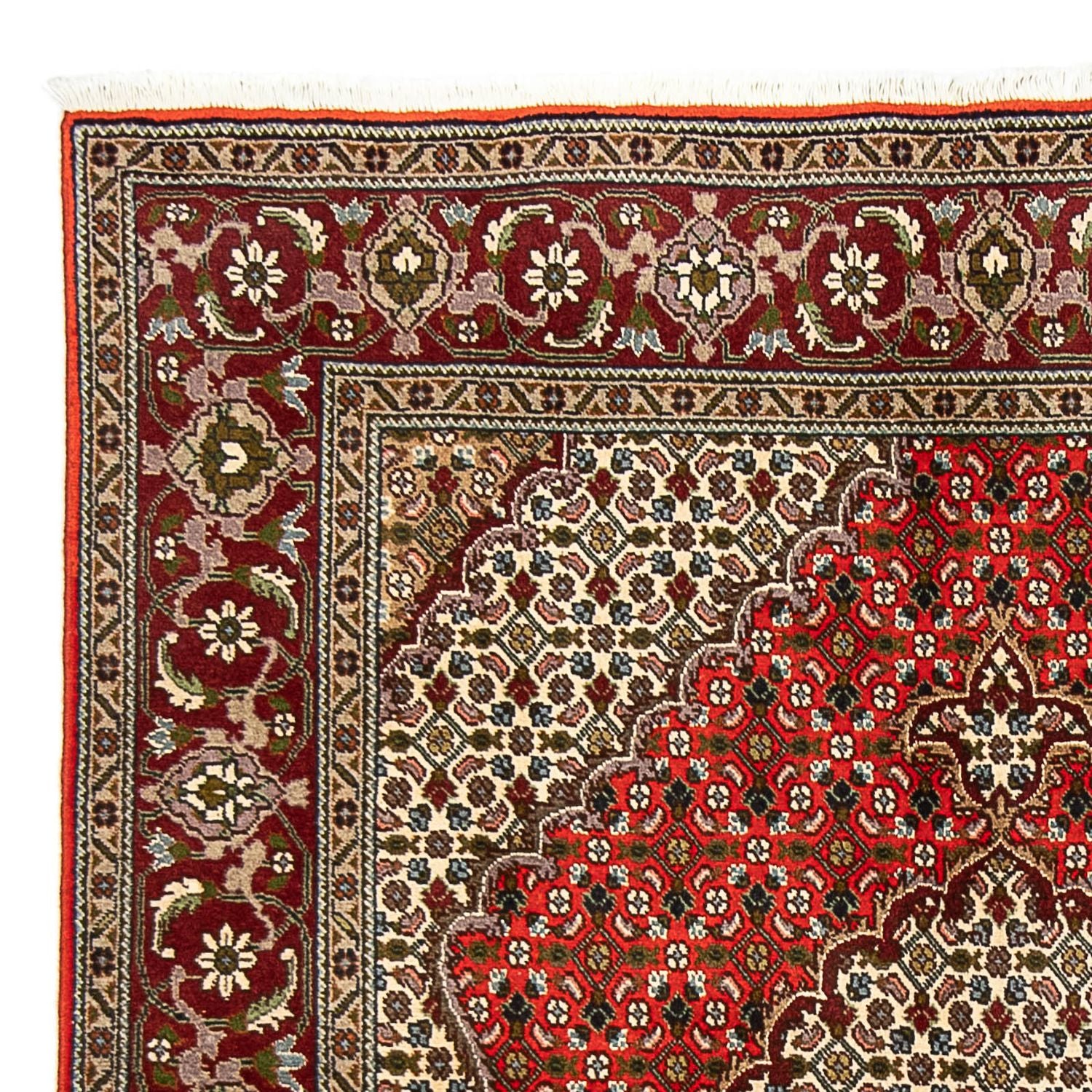 Persisk tæppe - Tabriz - 198 x 148 cm - mørkerød