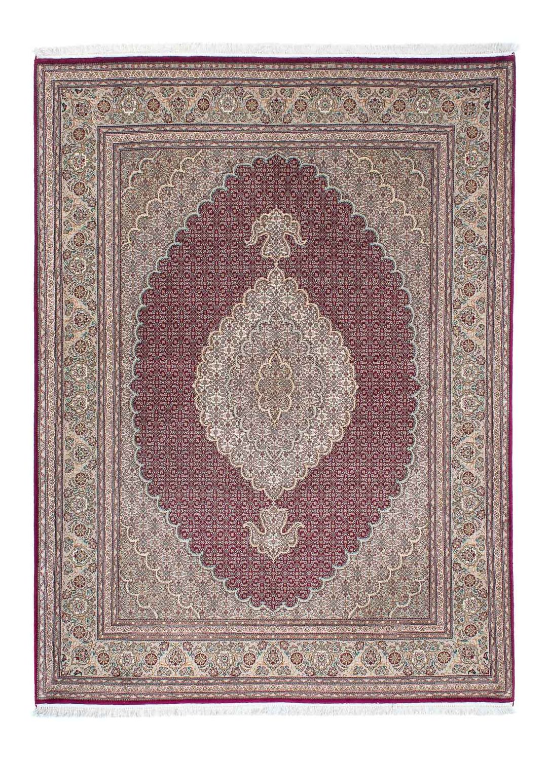 Persisk tæppe - Tabriz - 209 x 153 cm - mørkerød