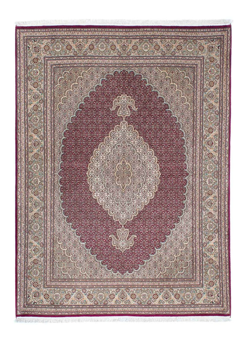 Persisk tæppe - Tabriz - 209 x 153 cm - mørkerød