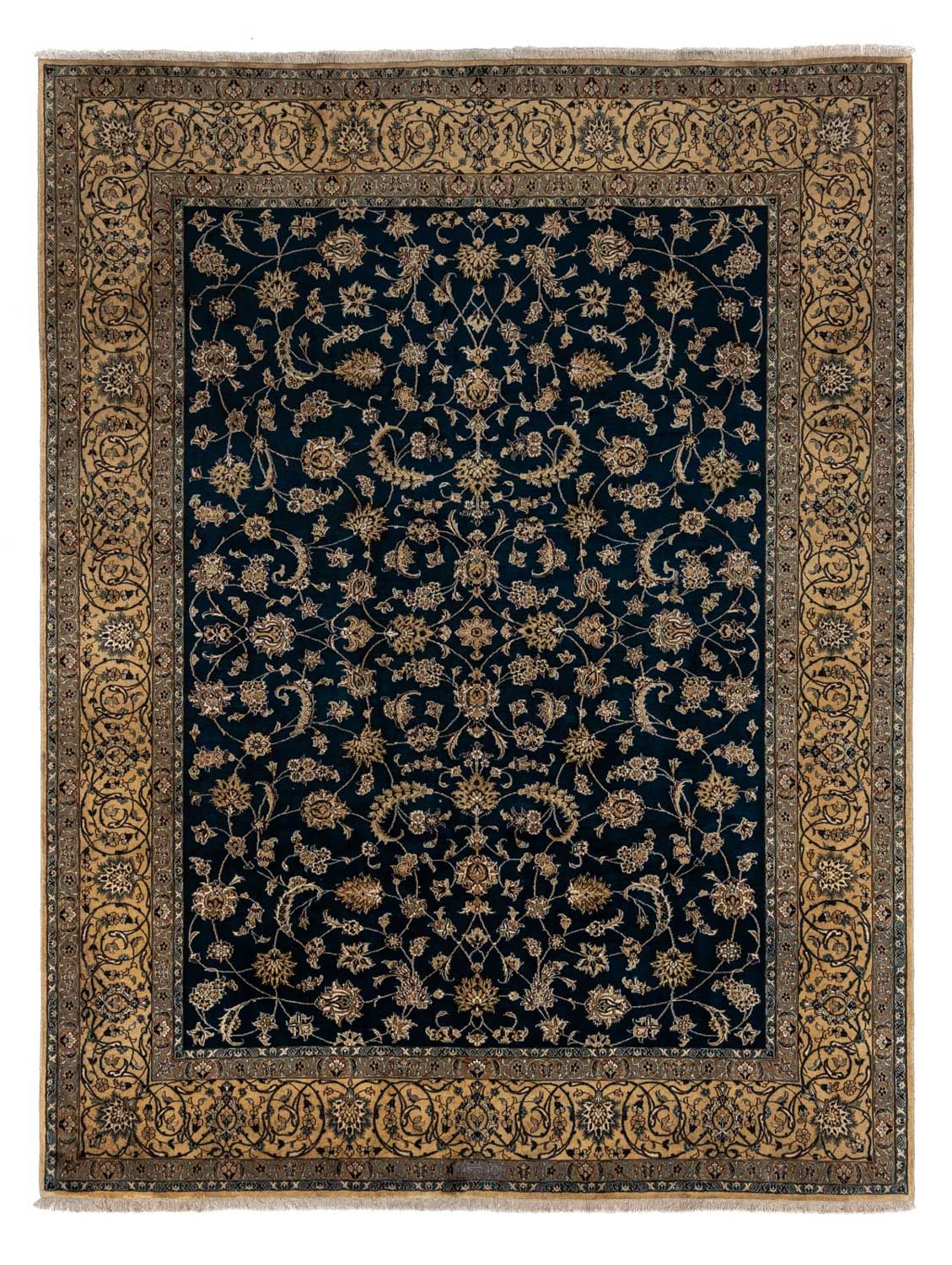 Persisk tæppe - Nain - Royal - 339 x 250 cm - mørkeblå