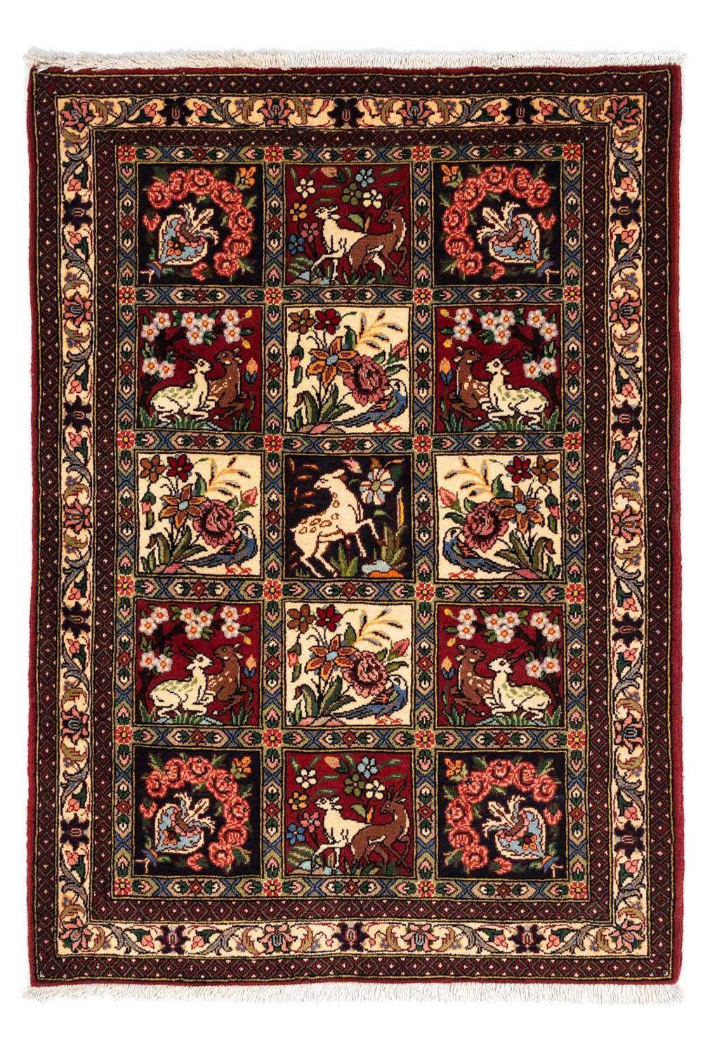 Persisk tæppe - Nomadisk - 160 x 108 cm - mørkerød