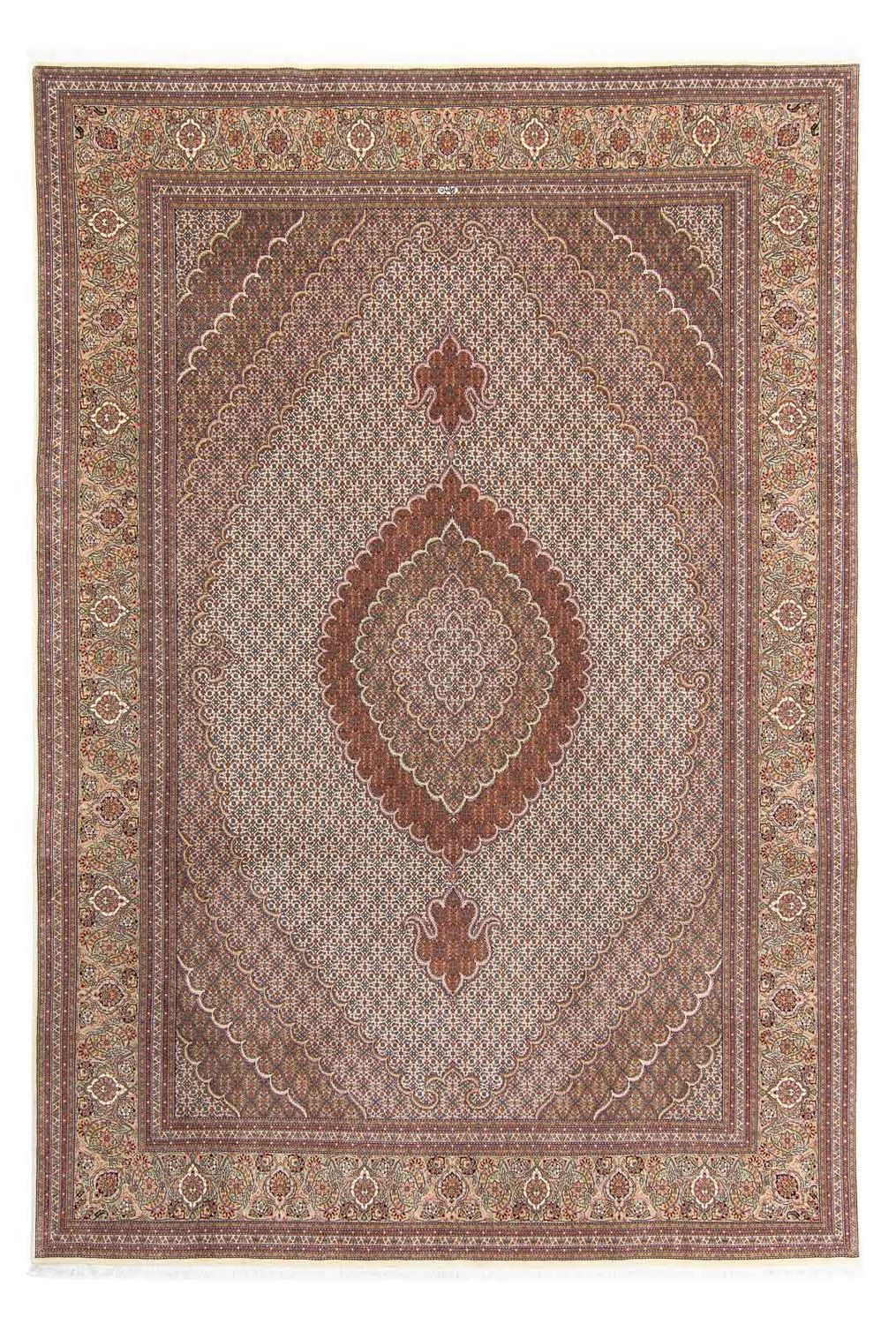 Persisk tæppe - Tabriz - 358 x 248 cm - lys brun