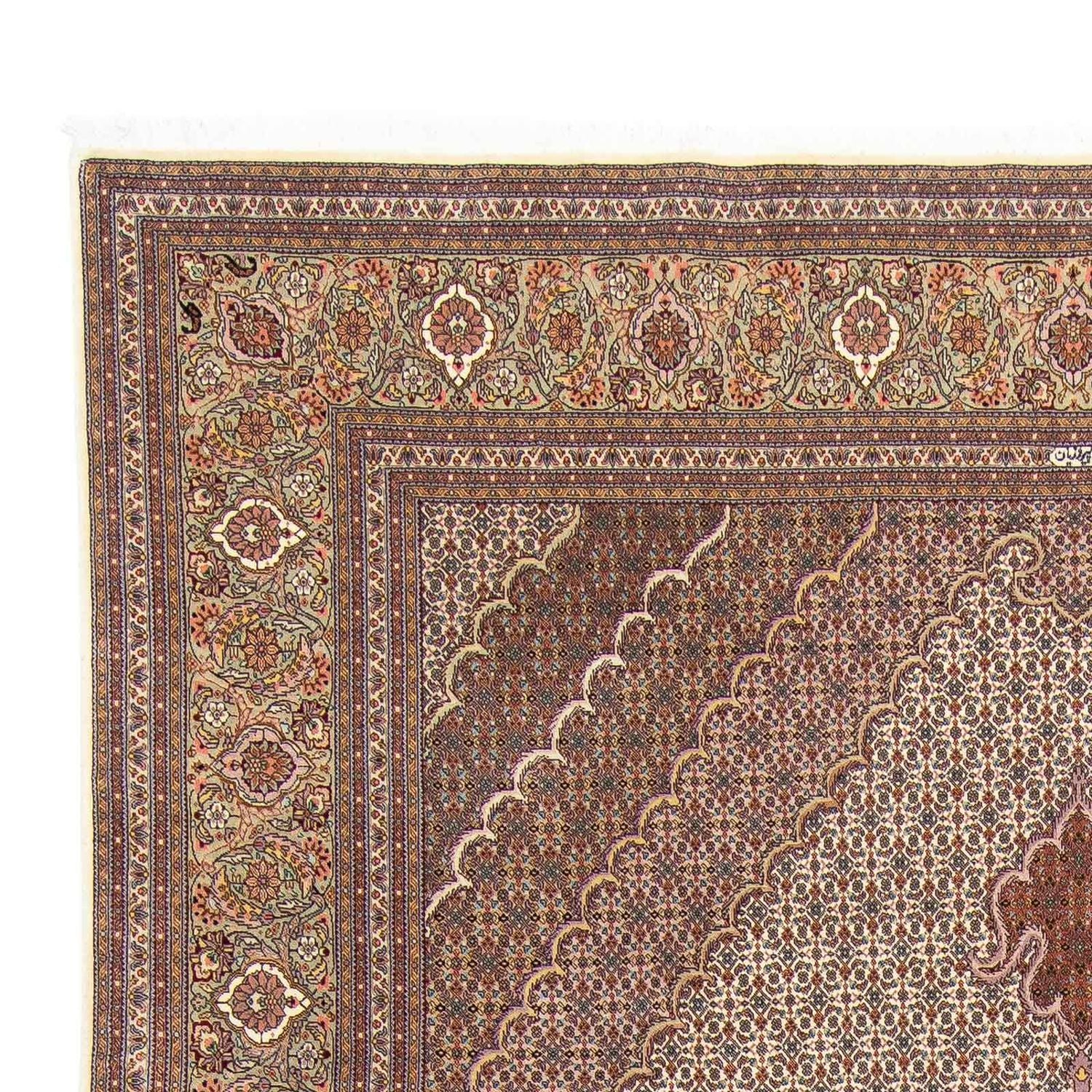 Persisk tæppe - Tabriz - 358 x 248 cm - lys brun
