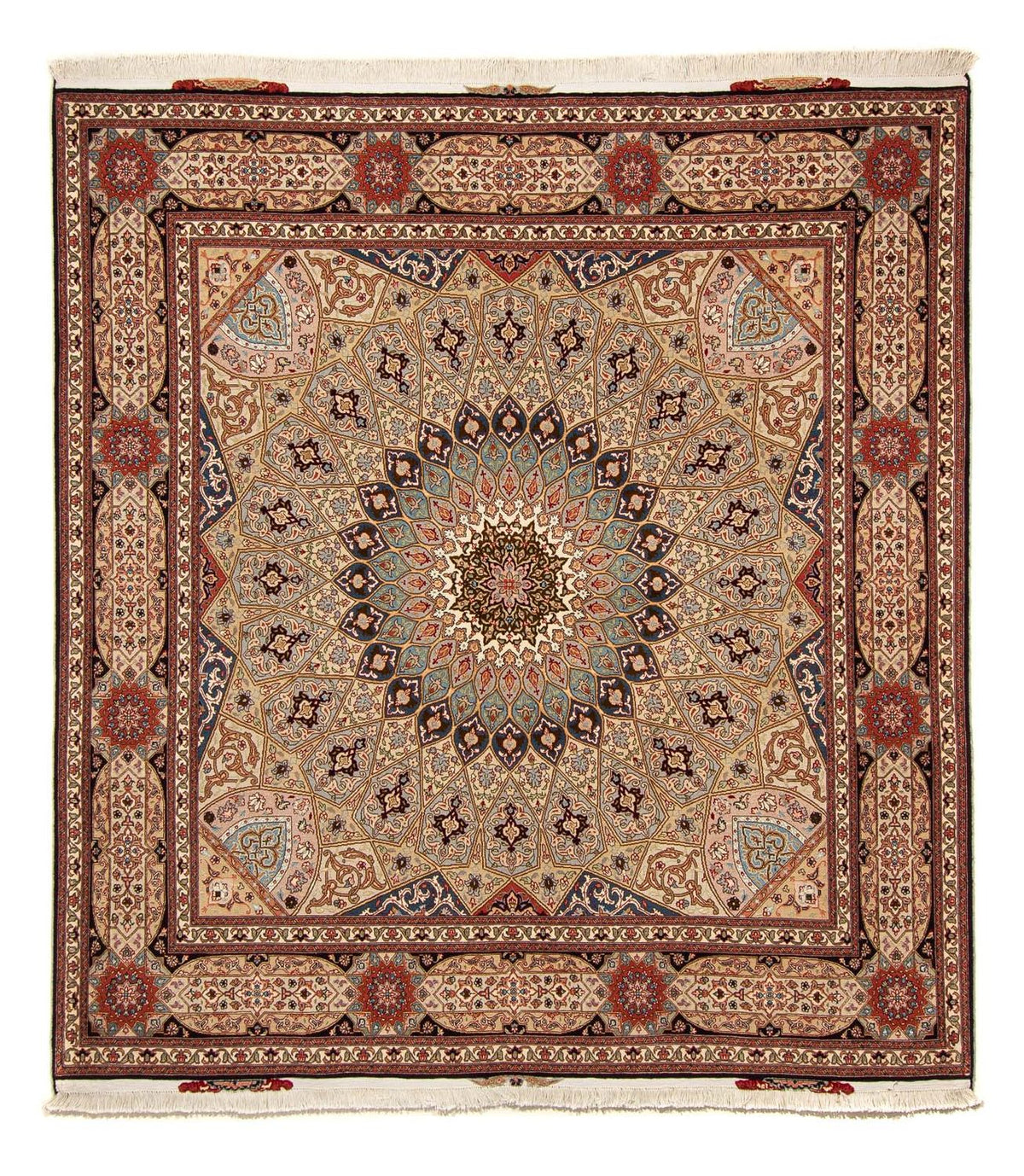 Persisk tæppe - Tabriz - Royal firkantet  - 206 x 204 cm - flerfarvet