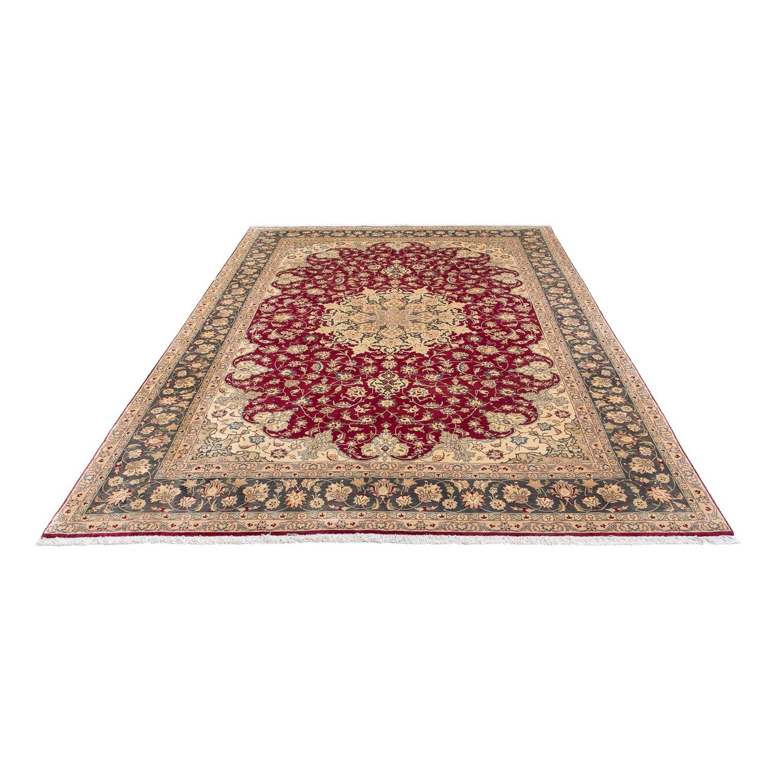 Persisk tæppe - Tabriz - Royal - 300 x 202 cm - mørkerød