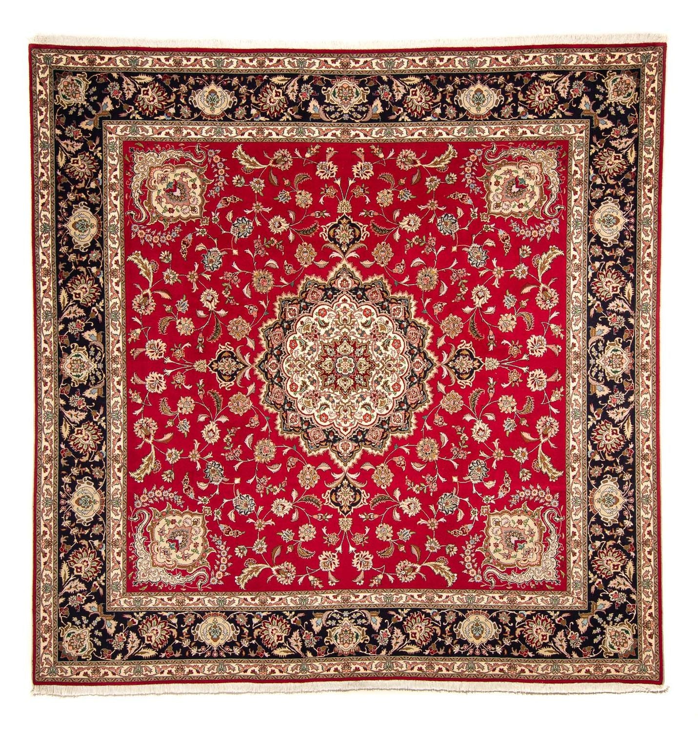 Persisk tæppe - Tabriz - Royal firkantet  - 254 x 254 cm - rød