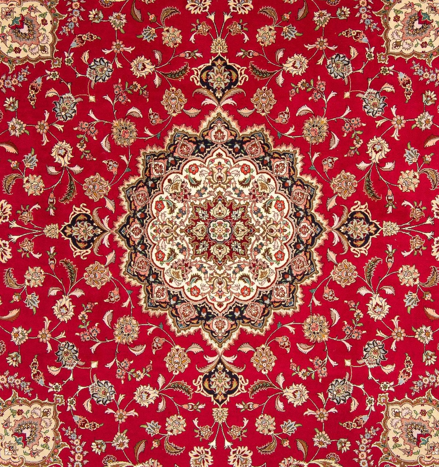 Persisk tæppe - Tabriz - Royal firkantet  - 254 x 254 cm - rød