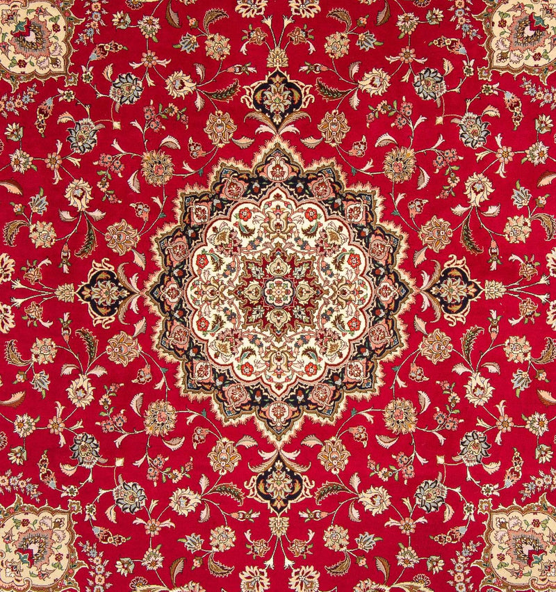 Persisk tæppe - Tabriz - Royal firkantet  - 254 x 254 cm - rød