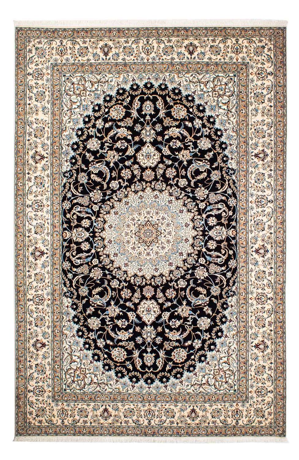 Persisk tæppe - Nain - Premium - 250 x 170 cm - mørkeblå