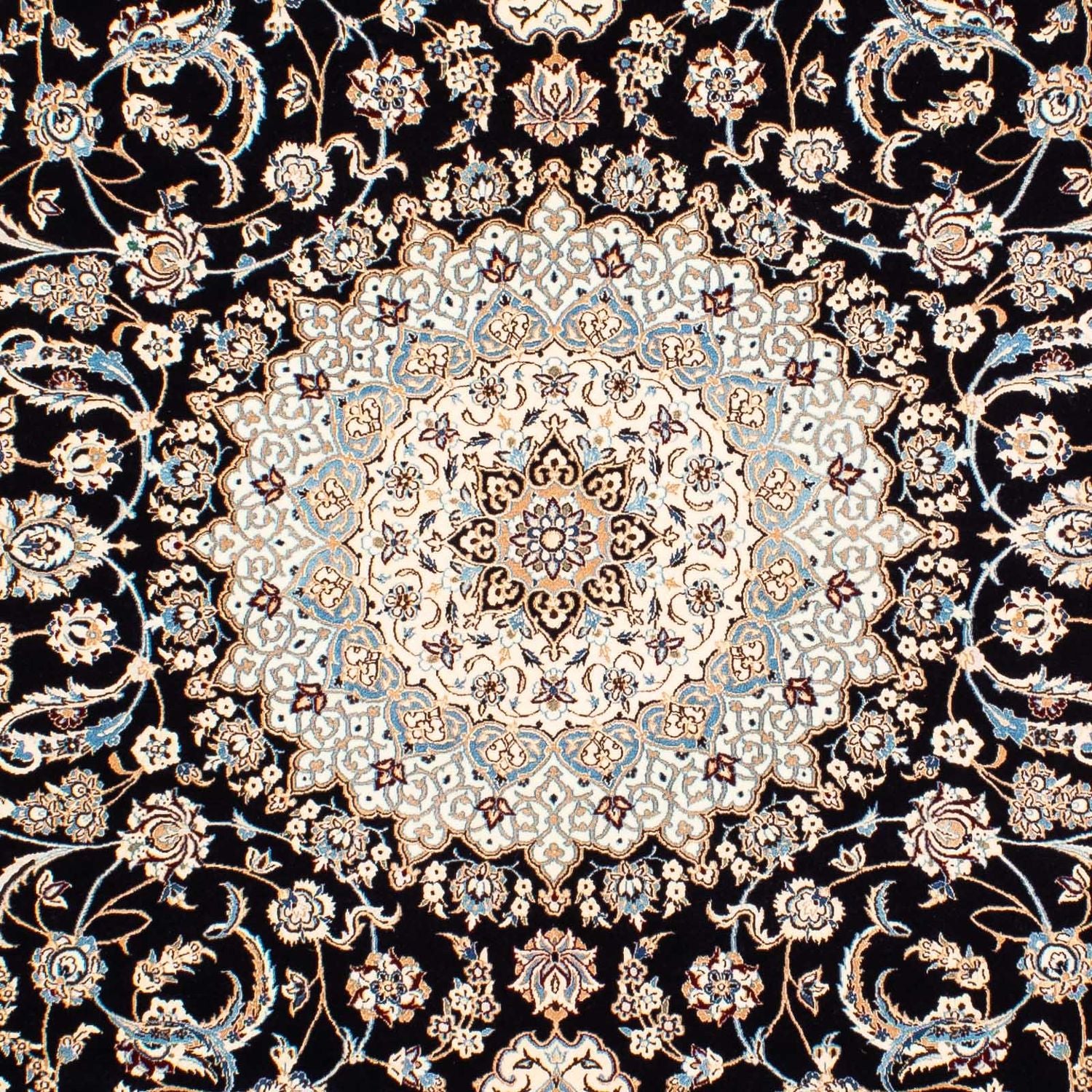 Persisk tæppe - Nain - Premium - 250 x 170 cm - mørkeblå