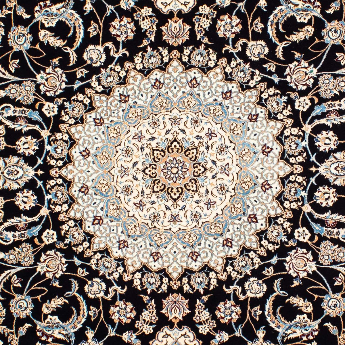 Persisk tæppe - Nain - Premium - 250 x 170 cm - mørkeblå