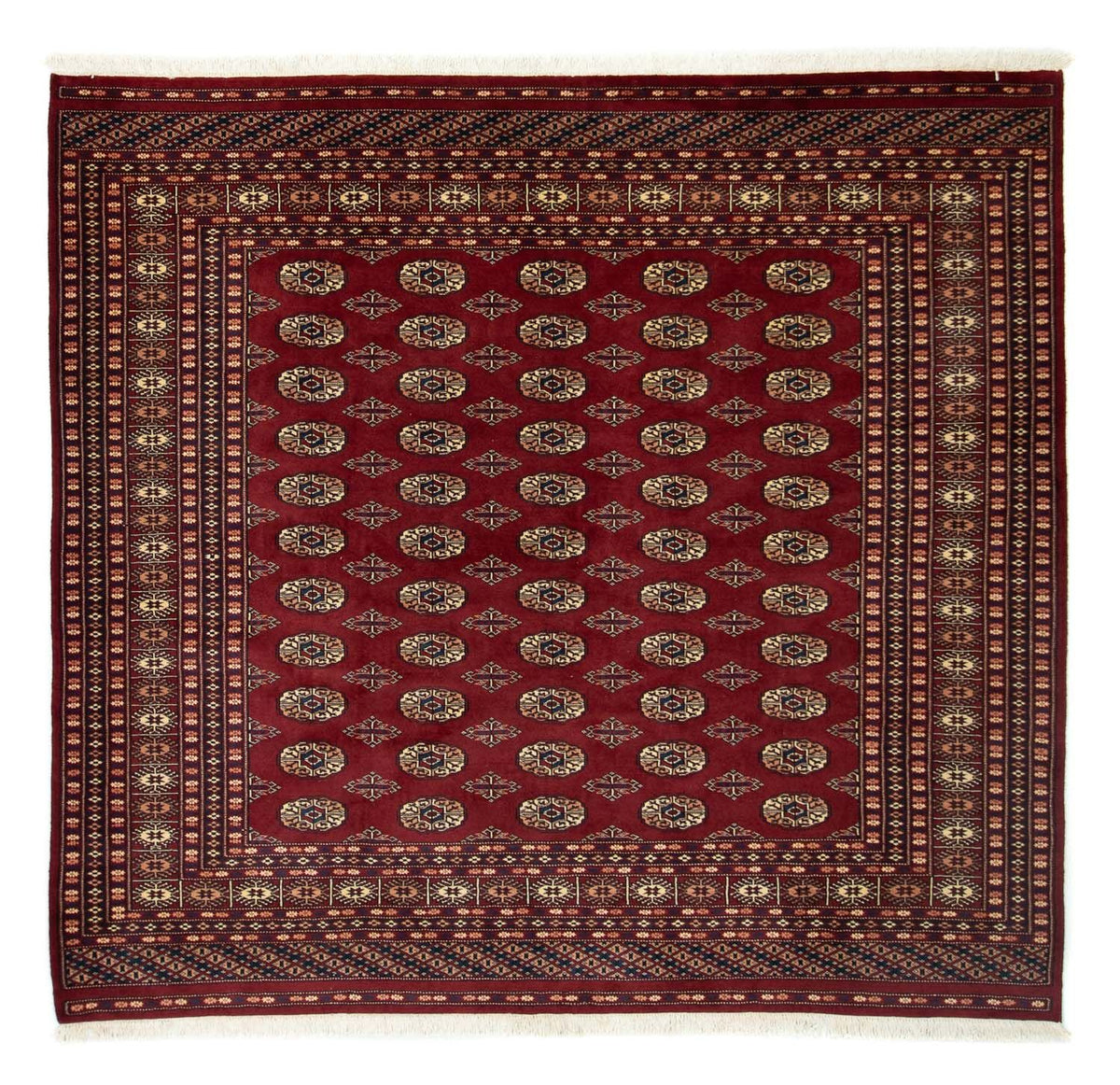 Afghansk tæppe - Bukhara firkantet  - 205 x 193 cm - rød