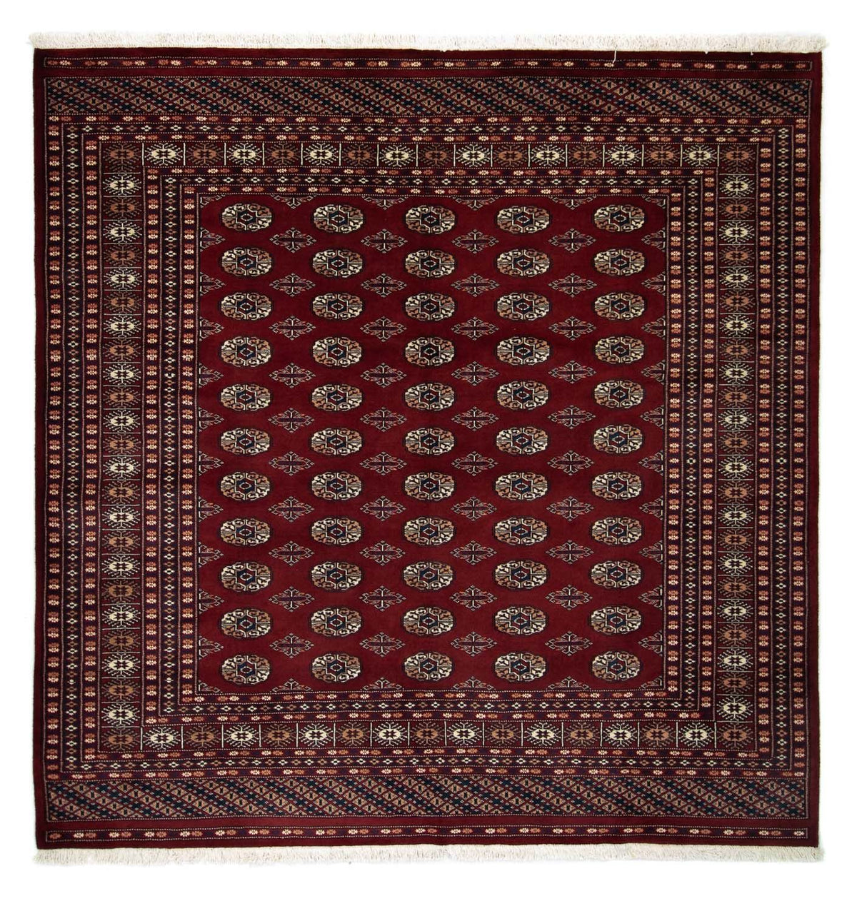 Afghansk tæppe - Bukhara firkantet  - 207 x 204 cm - rød
