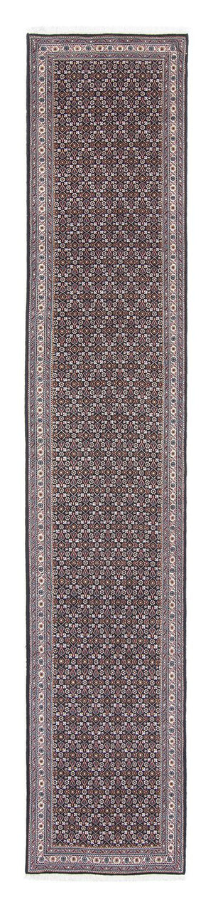 Løber Persisk tæppe - Tabriz - 391 x 70 cm - grå