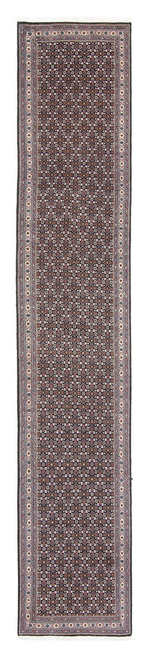 Løber Persisk tæppe - Tabriz - 392 x 67 cm - grå