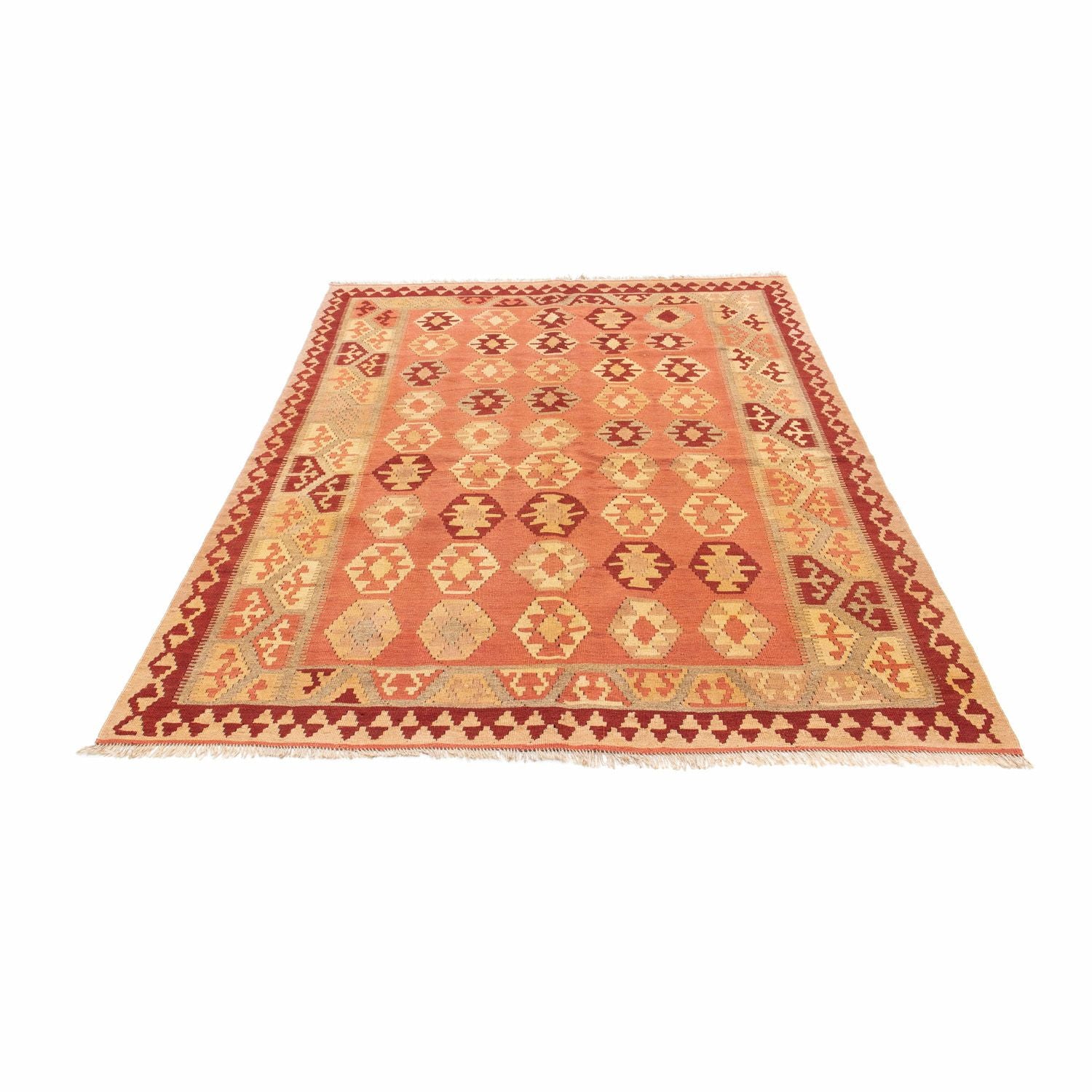 Kelim-tæppe - orientalsk - 210 x 154 cm - orange