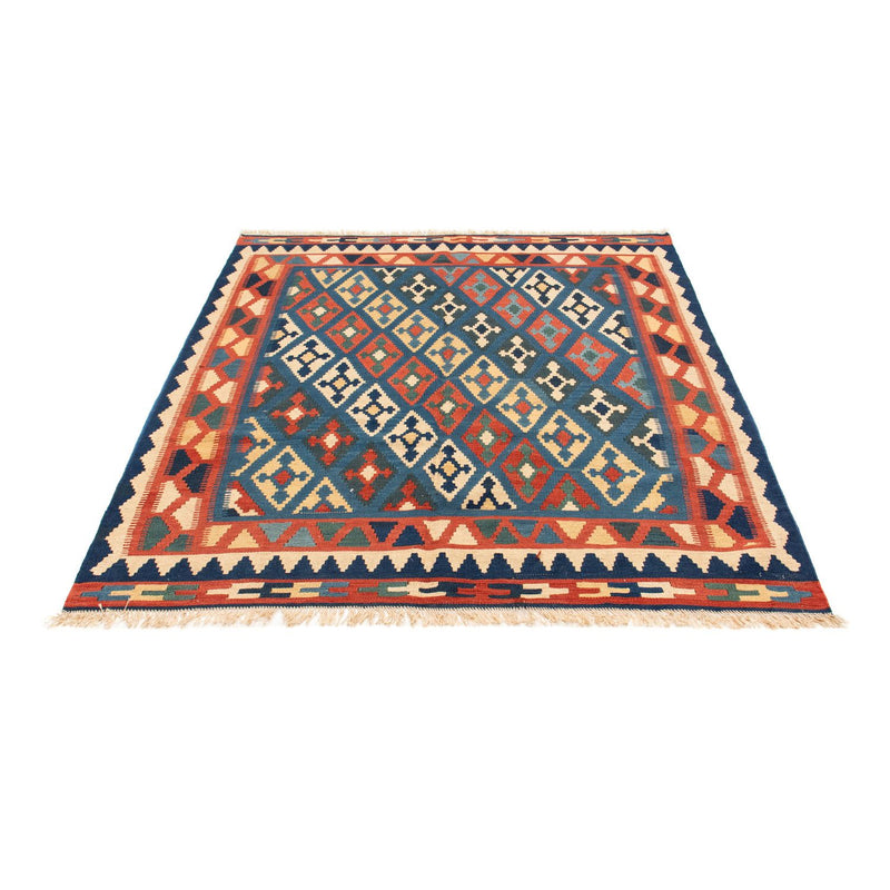 Kelim-tæppe - orientalsk - 174 x 148 cm - blå