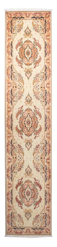 Løber Persisk tæppe - Tabriz - Royal - 306 x 74 cm - beige
