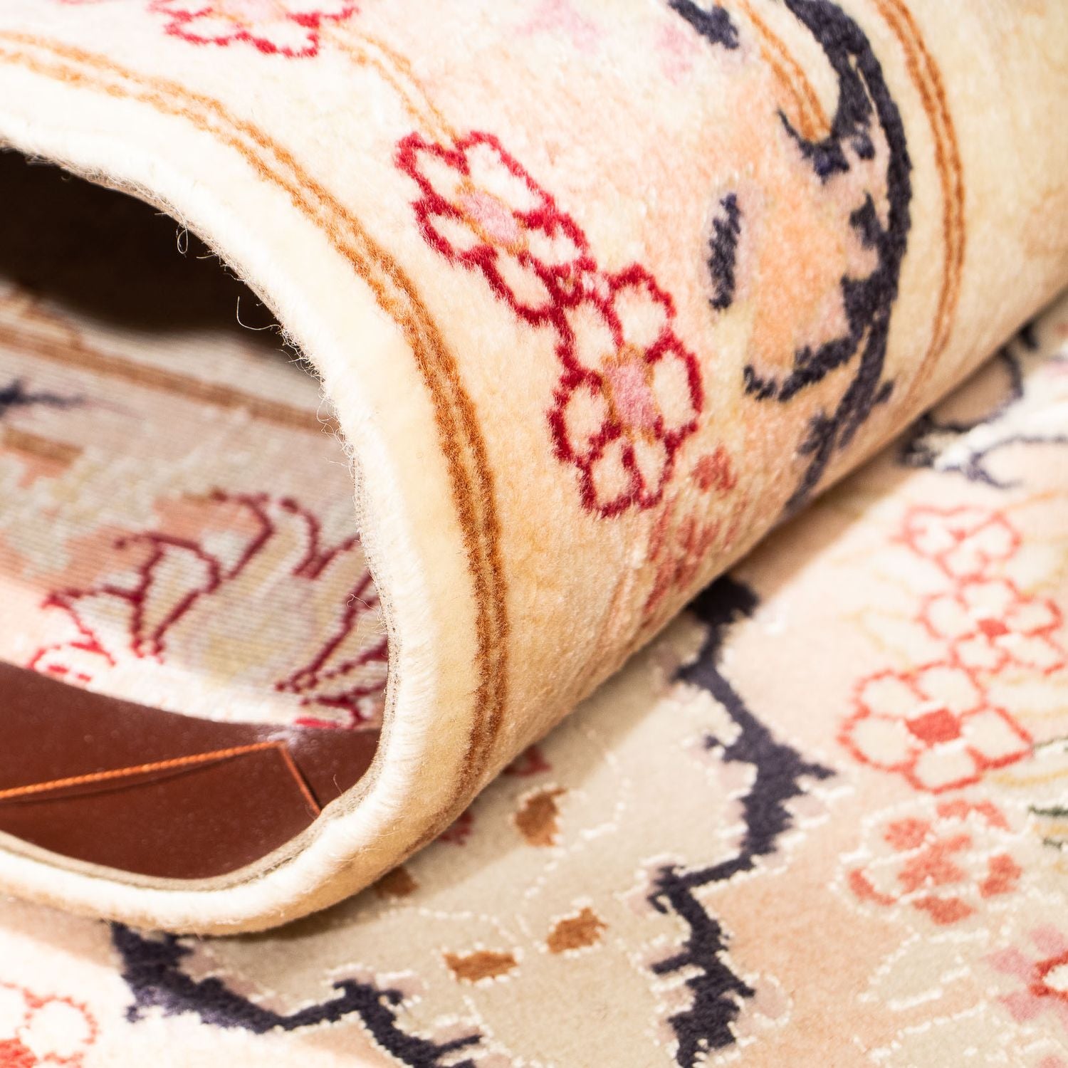 Løber Persisk tæppe - Tabriz - Royal - 306 x 74 cm - beige