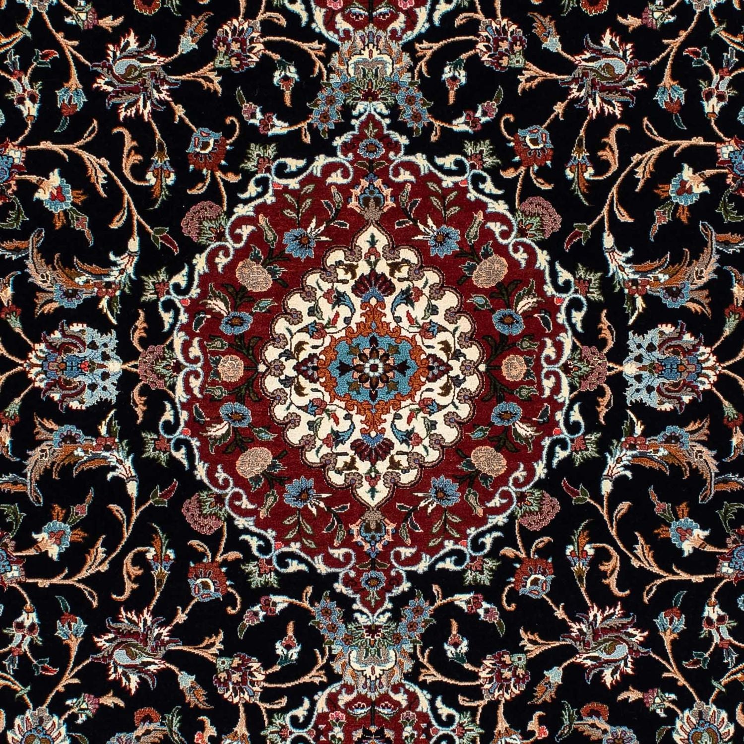 Persisk tæppe - Ghom - 213 x 141 cm - mørkeblå