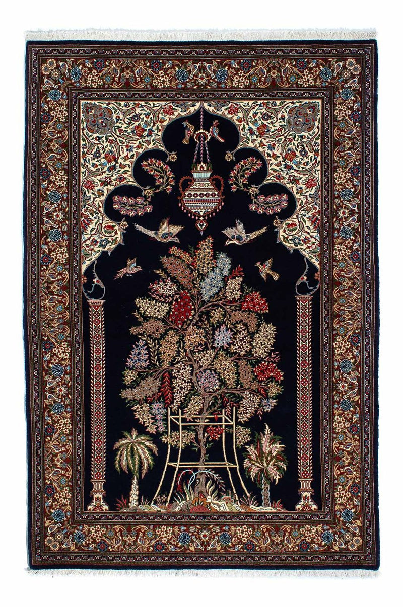 Persisk tæppe - Ghom - 210 x 139 cm - mørkeblå