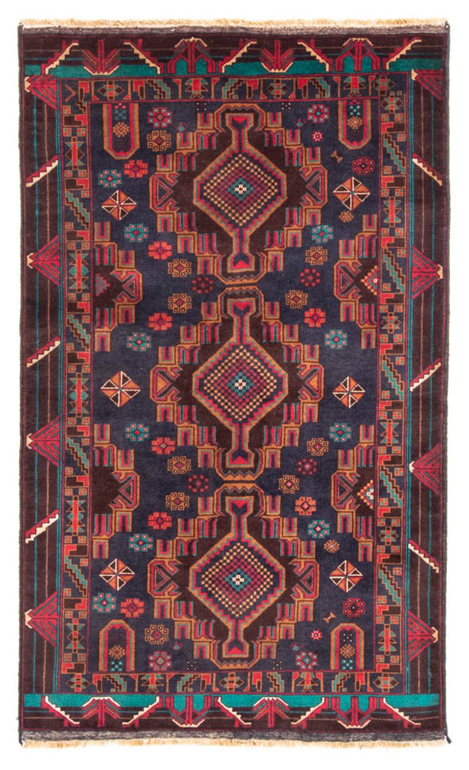 Løber Baluch-tæppe - 194 x 108 cm - mørkerød