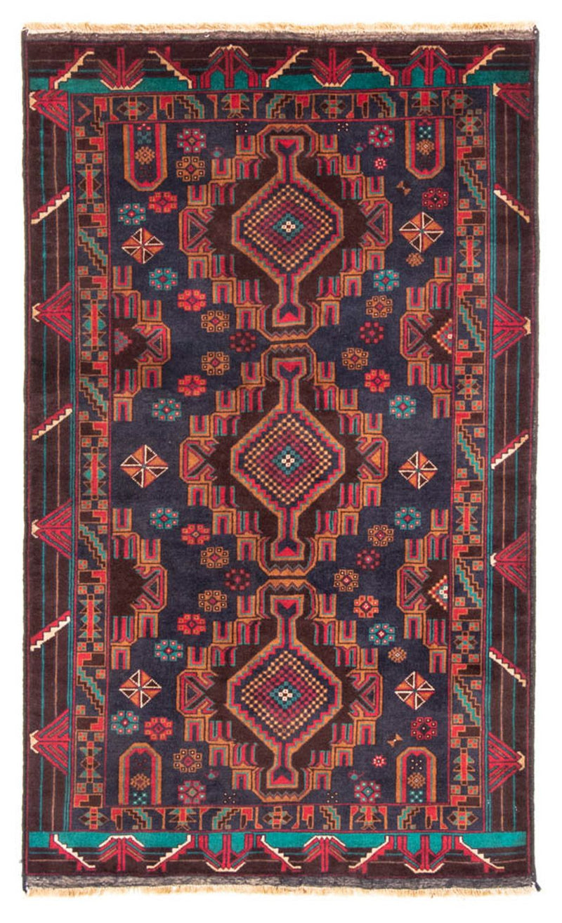 Løber Baluch-tæppe - 194 x 108 cm - mørkerød