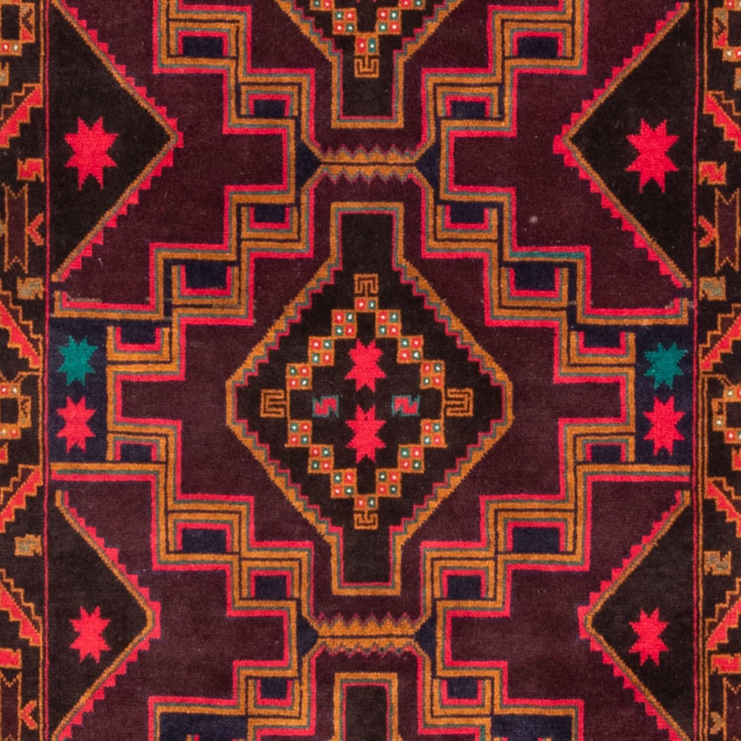 Løber Baluch-tæppe - 193 x 106 cm - mørkeblå
