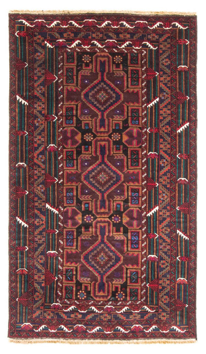 Løber Baluch-tæppe - 190 x 106 cm - mørkerød