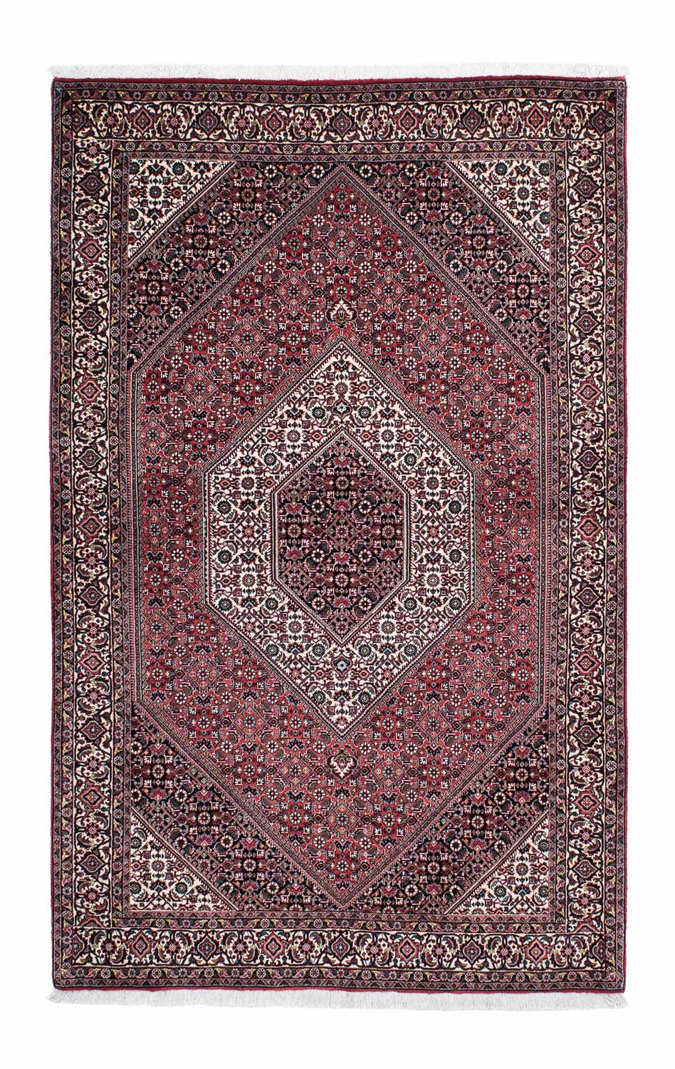 Persisk tæppe - Bijar - 200 x 131 cm - lysrød