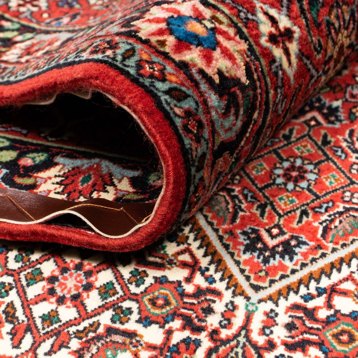 Persisk tæppe - Bijar - 394 x 302 cm - lysrød