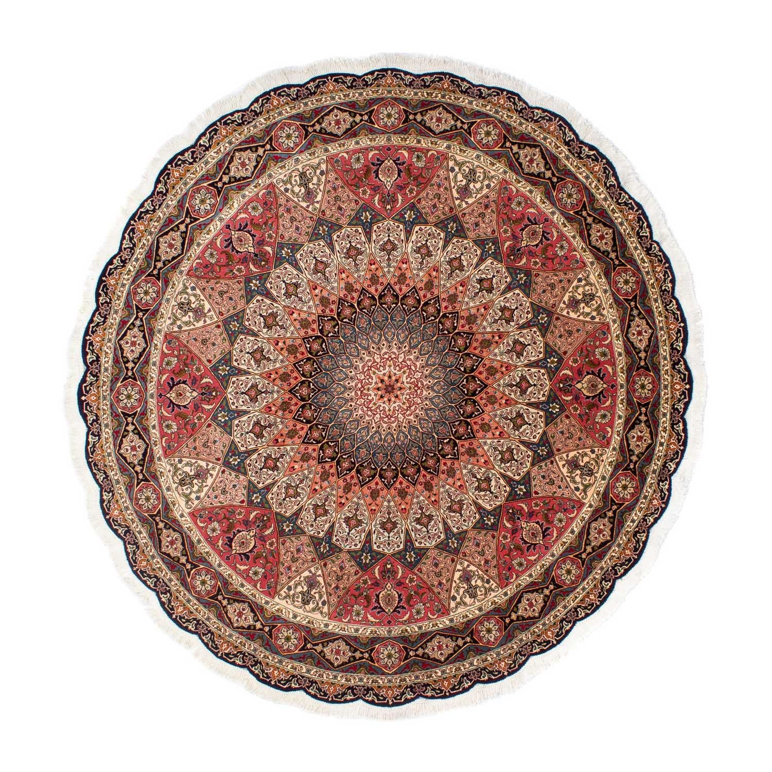 Persisk tæppe - Tabriz - Royal rundt  - 250 x 250 cm - flerfarvet