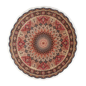 Persisk tæppe - Tabriz - Royal rundt  - 250 x 250 cm - flerfarvet