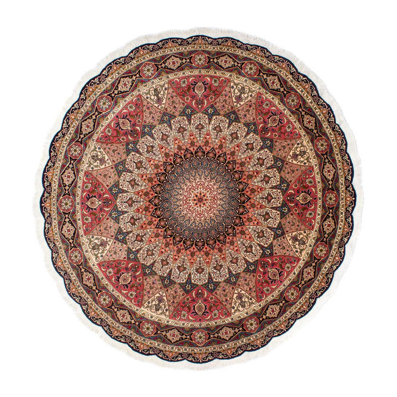 Persisk tæppe - Tabriz - Royal rundt  - 250 x 250 cm - flerfarvet