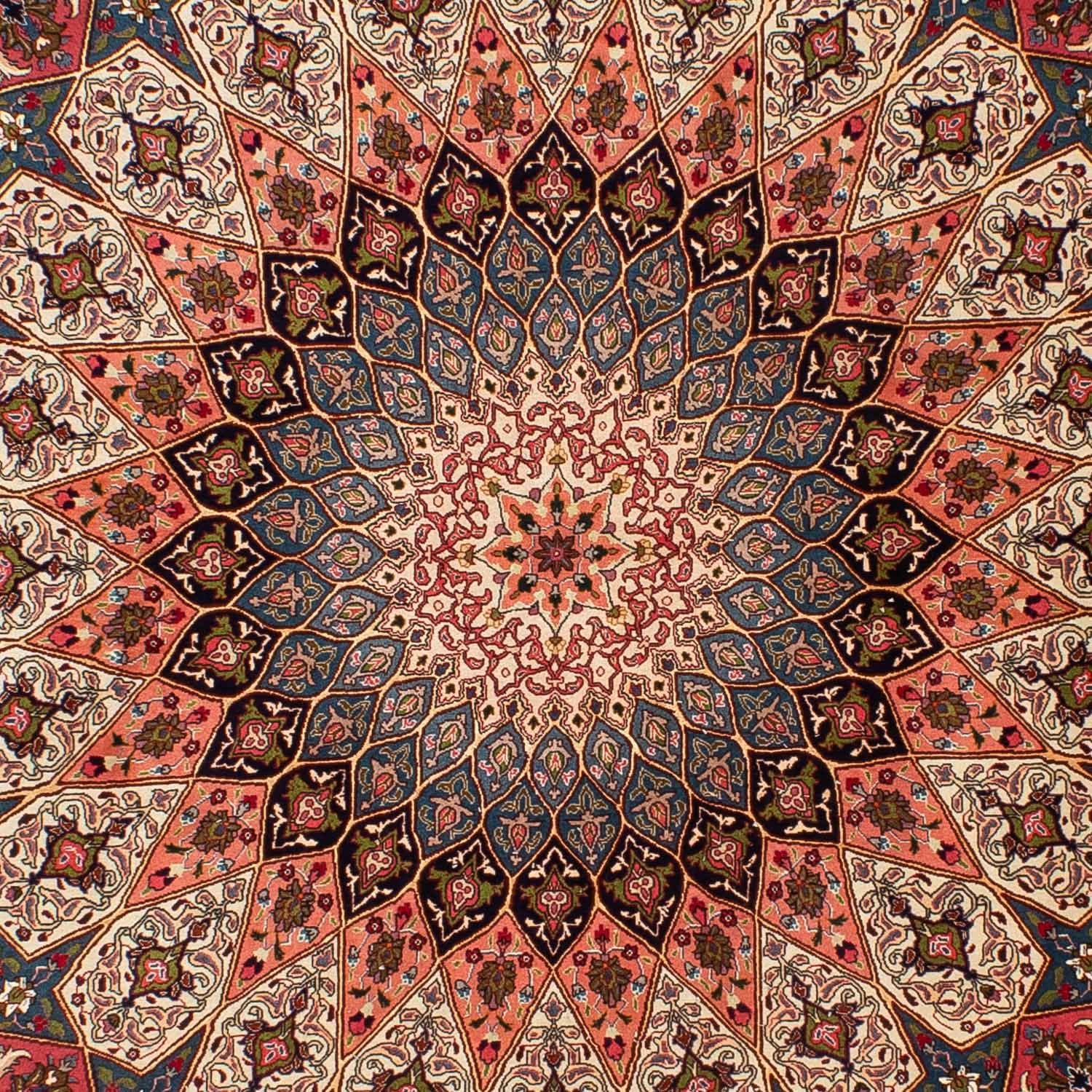 Persisk tæppe - Tabriz - Royal rundt  - 250 x 250 cm - flerfarvet