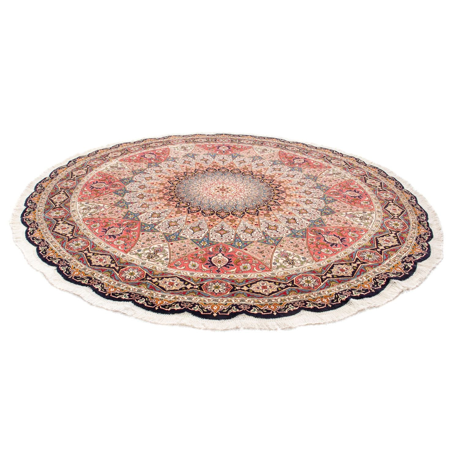 Persisk tæppe - Tabriz - Royal rundt  - 250 x 250 cm - flerfarvet
