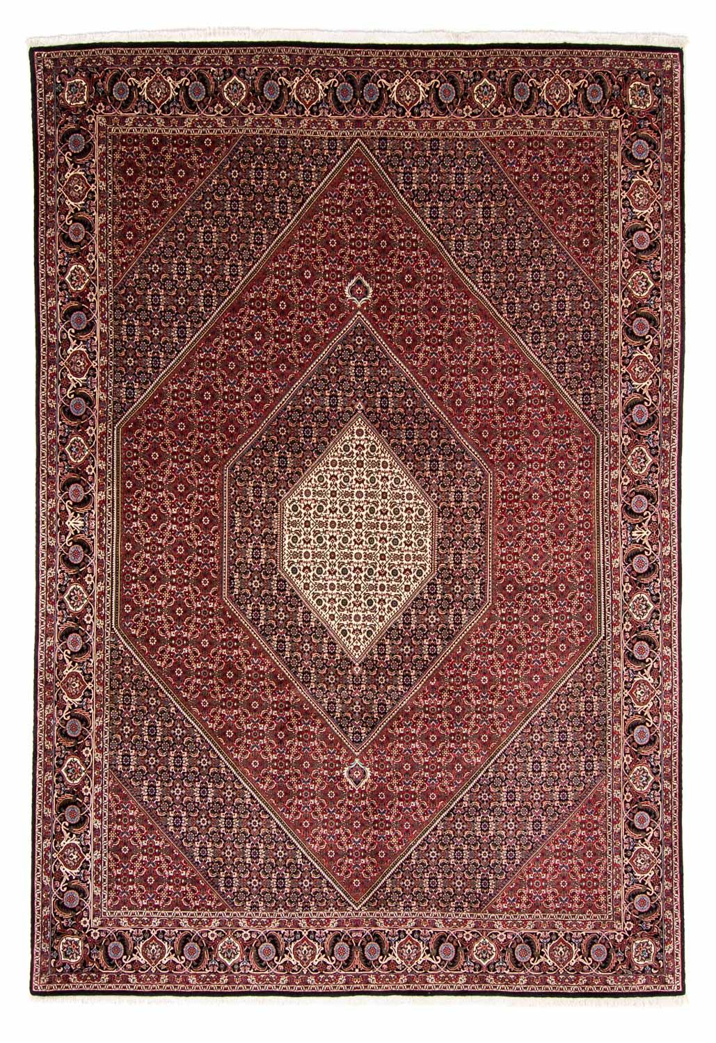 Persisk tæppe - Bijar - 349 x 245 cm - lysrød