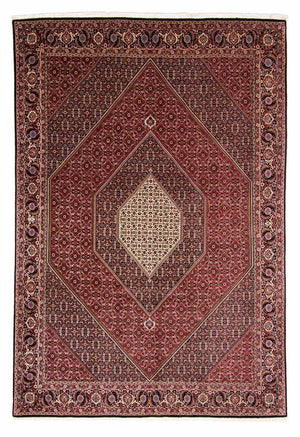 Persisk tæppe - Bijar - 349 x 245 cm - lysrød