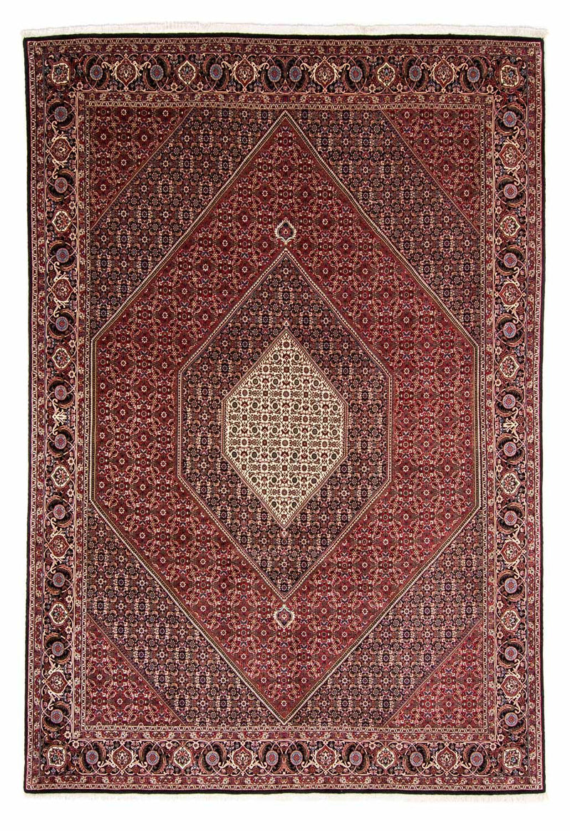 Persisk tæppe - Bijar - 349 x 245 cm - lysrød