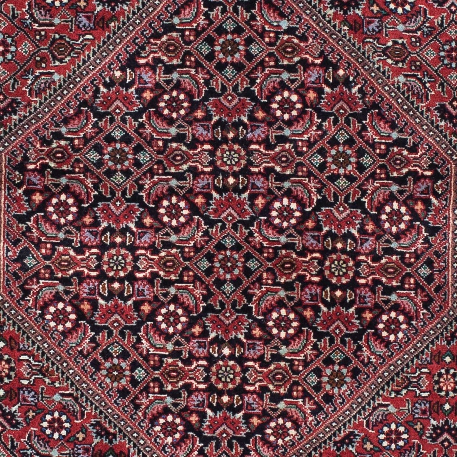 Løber Persisk tæppe - Bijar - 212 x 74 cm - mørkerød