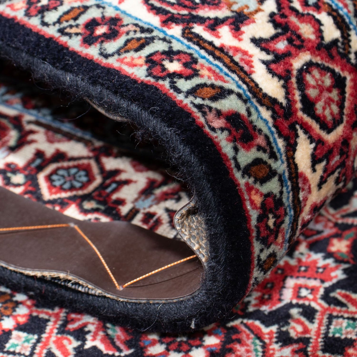 Løber Persisk tæppe - Bijar - 218 x 77 cm - mørkeblå