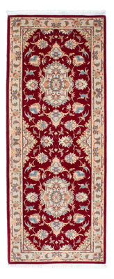 Løber Persisk tæppe - Tabriz - Royal - 213 x 83 cm - mørkerød
